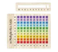 Tableau d ' arithmétique en bois pour Tableau de multiplication en bois coloré avec nombres 3D Équipement pédagogique en 3 tailles pratiques Outil d ' enseignement interactif des mathématiques