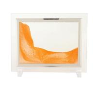 Tableau d’Art en Sable animé de 7 Pouces, décoration en Sable mouvant 3D, Art du Sable à Mouvement Liquide Dynamique avec Double Support pour Bureau, Paysage Marin Profond (Jaune)