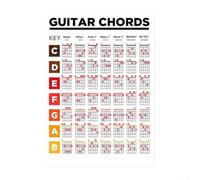 Tableau d'accords de guitare format A5 avec échelles et diagrammes de doigté pour guitares acoustiques, électriques classiques, outils d'apprentissage de la théorie musicale, guide de référence 20 x