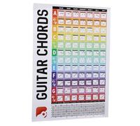 Tableau d'accords de guitare multifonctionnel, petit format portatif, | Codage couleur du manche, doigtés et accords précis, papier cuivré résistant, pratique quotidienne et cours