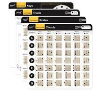 Tableau d'accords de guitare - Outil d'apprentissage de la musique pour la rentrée scolaire - Échelles de guitare, triades, clés, cercle des quintes ! Théorie de la guitare Made Easy. Cartes