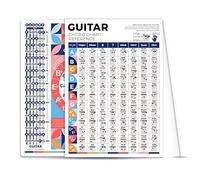 Tableau d'accords de guitare pour débutants, adultes ou enfants, 20,3 x 27,9 cm, feuilles de triche d'accords de guitare électrique acoustique, excellent affiche de référence pour améliorer la