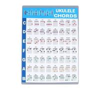 Tableau d'accords laminés pour ukulélé 58,4 cm portable étanche Guide débutant à avancé avec des techniques riches en échelle d'accords pour concert soprano ténor (diamètre L)