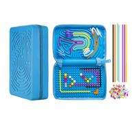 Tableau D'activité Sensoriel, Sensory Activity Board Silicone Portables | Planche D'activité Sensorielle avec 36 Bâtonnets Colorés et Fermeture Éclair, pour le TDAH et l'autisme (Bleu）