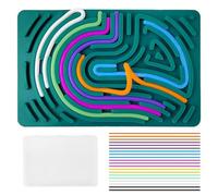 Tableau d'activité sensorielle en silicone pour autisme, anxiété et ADH, tableau d'activité sensorielle avec 20 bandes en silicone, pour enfants à partir de 3 ans et adultes (vert)