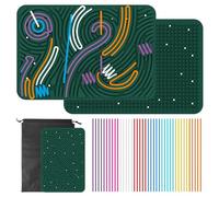 Tableau D'activité Sensorielle pour Enfant, Jouet Anti-Stress en Silicone, Planche Sensorielle Double Face avec Sac Portable et 40 Cordes, pour Soulager Le Stress, TDAH et Autisme, 29,5 x 20 cm