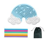 Tableau D'activité Sensorielle pour Enfant, Jouet Anti-Stress en Silicone, Planche Sensorielle Double Face avec Sac Portable et 12 Cordes, pour Soulager Le Stress, TDAH et Autisme