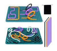 Tableau D'activité Sensorielle, Silicone Sensory Activity Board pour Apaiser, Anxiété, Tdah Et Autisme, Jouet Anti-Stress, Fidget Toy Double Face avec 20 Cordes pour Enfants Adultes