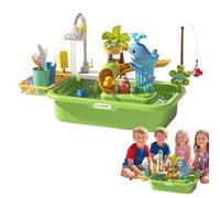 Tableau d'activités aquatiques - Jouet de table sensoriel - Jouet sensoriel interactif éducatif avec pompe pour la plage en plein air - Développement des compétences - Coordination œil-main - Accueil