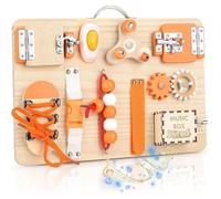 Tableau d'activités Montessori - ZUUKO - 22,7x4,6x30,2 cm - Développe la motricité fine - 10 activités