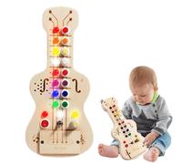 Tableau D'activités Sensorielles, Circuit Imprimé pour | Planche Ds'activité Sensorielle, Jouet De Guitare en Bois pour avec Lumière LED | Tableau D'activité, Guitare Jouet Éducatif, J