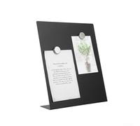 Tableau d'affichage de bureau en forme de L en métal avec support vertical pour bureau, maison et école - Tableau d'affichage magnétique, tableau mémo de table, 27,9 x 21,6 cm