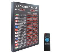Tableau d'affichage de taux de change électronique LED avec télécommande, tableau mural pour banques et institutions financières, prend en charge 12 pays