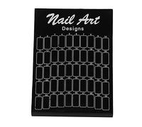 Tableau D'affichage des Ongles 50 Couleurs Nail Art Nuancier Nailtips Panneau D'affichage Nailtips Vernis Gel Carte de Couleur pour Faux Ongles Conseils Montrant (Noir)