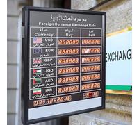 Tableau D'affichage des Taux De Change 60 X 80 Cm, Affichage Électronique des Taux De Change par Fuseau Horaire, Télécommande, Mise À Jour Automatique De L'année, du Mois Et du Jour
