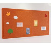 Tableau d'affichage en feutre avec épingles, panneau d'affichage pliable en feutre alternatif, autocollant pour photos, mémos, décoration murale (orange rouge)