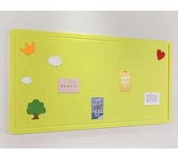Tableau d'affichage en feutre avec épingles, panneau d'affichage pliable en feutre alternatif, autocollant pour photos, mémos, décoration murale (jaune)
