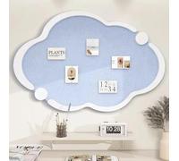 Tableau d'affichage en feutre nuage à faire soi-même, panneau mural pour la maison, l'école, décoration murale autocollante, alternative au tableau en liège (bleu, 50 x 80 cm)