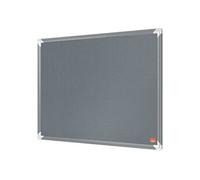Nobo Premium Plus, Tableau d'affichage en feutre 600x450mm, Cadre Aluminium, Montage Mural par les coins, Gris, Certifié Ecolabel, 1915194