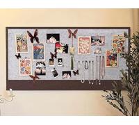 Tableau d'affichage en feutre - Tableau d'affichage décoratif en feutre - Pliable avec ruban adhésif - Pour la maison, le bureau, la cuisine (StyleA-Gris, 30 x 40 cm)