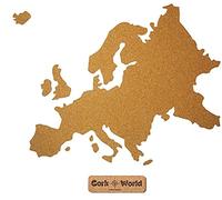 Tableau d'affichage en liège XXL env. petit 85 x 60 cm | Contour de l'Europe à épingler et comme décoration murale | Superbe corkworld | Détails précis et de qualité supérieure