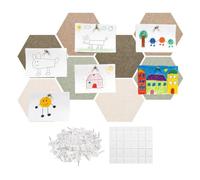 Tableau d'affichage hexagonal avec clous et colle