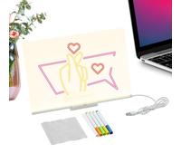 Tableau d'affichage LED avec couleurs - Tableau à dessin acrylique | Tableau d'écriture LED effaçable portable | Outil d'écriture éducatif pour tout-petit pour la classe, la maison et la maternelle