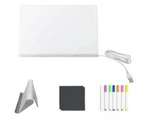 Tableau d'affichage LED avec stylo créatif en acrylique pour écrire des messages lumineux, dessin, mémo, note en acrylique, marqueur de message LED, avec support et stylo