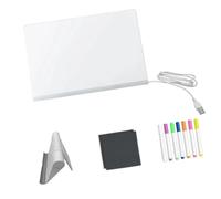 Tableau d'affichage LED avec stylo créatif en acrylique pour écrire des messages lumineux, dessin, mémo, note en acrylique, marqueur de message LED, avec support et stylo
