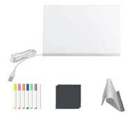 Tableau d'affichage LED avec stylo créatif en acrylique pour écrire des messages lumineux, dessin, mémo, note en acrylique, marqueur de message LED, avec support et stylo