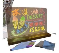 Tableau d'affichage LED coloré - Tableau effaçable en acrylique | Tableau mémo LED acrylique, tableau d'écriture acrylique transparent pour entreprise, école, espace de tr