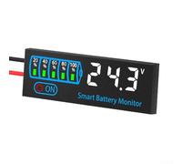 Tableau d'affichage LED de tension et d'alimentation 20 mA DC 7-55 V Indicateur de batterie avec fonction d'alarme basse tension pour batteries au lithium, fer et acide (blanc)