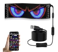 Tableau d'affichage LED flexible, 17 x 7 cm, écriture RVB programmable via application intelligente Bluetooth, panneau matriciel Devil Eyes Matrix Panel, pour décoration de voiture, bar, publicité