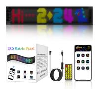 Tableau d'affichage LED flexible, 59,5 x 12 cm, plaque nominative programmable, application intelligente Bluetooth, panneau LED RVB pour salle de jeux, fête, panneau publicitaire, voiture, camion, bar