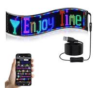 Tableau d'affichage LED flexible, 59 x 12 cm, écriture RVB programmable via application intelligente Bluetooth, panneau matriciel Devil Eyes Matrix Panel, pour décoration de voiture, bar, publicité