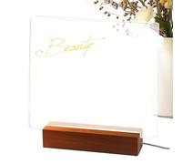 Tableau d'affichage LED, tableau mémo en acrylique avec support et 6 marqueurs de couleur, bloc-notes à DEL, bloc-notes effaçable, mémo transparent pour l'école et la maison