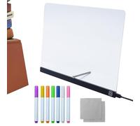 Tableau d'affichage LED - Touches latérales - Déverrouillage tactile - Luminosité réglable - Tableau à dessin LED - Note acrylique - Mémo pour écrire des dessins, des pages à colorier - des