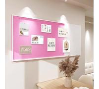 Tableau d'affichage mural autocollant en feutre avec 30 punaises - Pliable - Pour la maison, le bureau, l'école - Rose - 80 x 60 cm