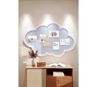 Tableau d'affichage mural en liège avec punaises - Tableau d'affichage décoratif pliable en feutre - Motif nuage - Bleu