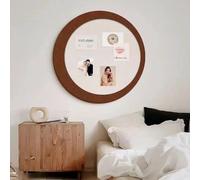 Tableau d'affichage mural rond en feutre - 40/60 cm - Pliable - Autocollant pour la maison et le bureau - Marron - 60 cm