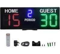 Tableau d'affichage numérique avec télécommande - Grande horloge LED pour basketball, tennis, Muay Thai, jeux de table et Cornhole - Temps, fréquence et son réglables