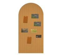 Tableau d'affichage pliable 120x60cm, feutre épais de 0,9 cm, grand tableau en liège avec autocollant, panneaux muraux décoratifs à lattes pour bureau, chambre, salon, Chambre d'enfant-marron