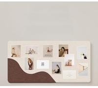 Tableau d'affichage pliable en feutre, tableau en liège avec punaises et notes adhésives, tableau d'affichage décoratif en feutre pour mur, panneaux décoratifs autocollants (beige café)