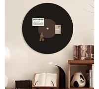 Tableau d'affichage rond en feutre pour disque vinyle de 40/60 cm, décoration murale pour la maison, le bureau, panneau d'affichage pour photo mémo (café, 60 cm)