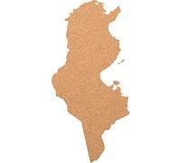 Tableau d'affichage Tunisie en liège XXL env. 80 x 50 cm | Contour Tunisie pour épingler et comme décoration murale | Superbe corkworld | Détails précis et haute qualité