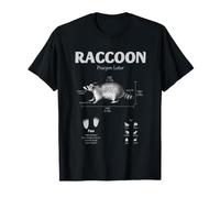 Tableau d'anatomie des Animaux du Raton Laveur Procyon Lotor Faits sur la Faune T-Shirt