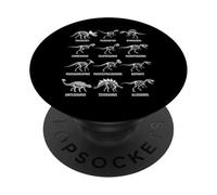 Tableau d'anatomie des fossiles de paléontologie des Types de Squelette de Dinosaure PopSockets PopGrip Adhésif