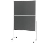 tableau danimation magnetoplan (L x l x H) 1260.00 x 1200 x 1500 mm feutre gris, blanc utilisable des deux côtés, avec roulettes, panneau daffichage 2111301