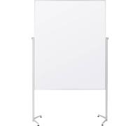 magnetoplan tableau de présentation pliable Feutre avec pieds rabattables, avec Roues Pivotantes Roulettes En une pièce 120 x 150 cm weiß