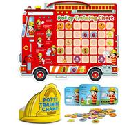 Tableau d'apprentissage de la propreté avec 35 autocollants, 3 autocollants de rappel et couronne pour les tout-petits garçons et filles - Récompenses d'apprentissage de la propreté pour enfants